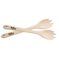 12" Wooden Serving Set -2 Forks (each Hot Branded)